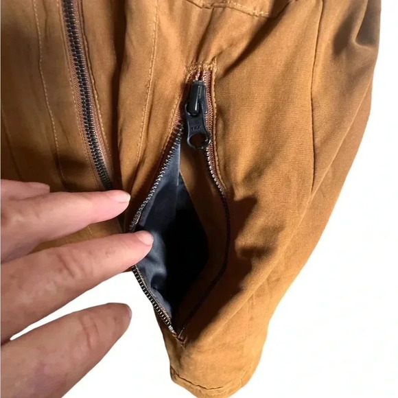 Women’s Volcom Longhorn brown Vest size small. Detachable fur trimmed hood VGUC - Picture 8 of 15